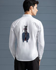 Suited Zebra Shirt - White - Embroidered Shirts