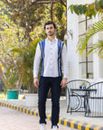 Azure Elegance Cut And Sew Shirt