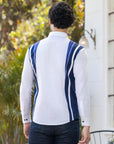 Azure Elegance Cut And Sew Shirt