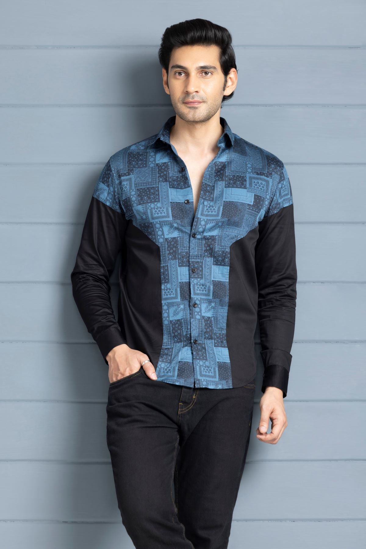 Inverted Mozaic Era Cut And Sew Shirt