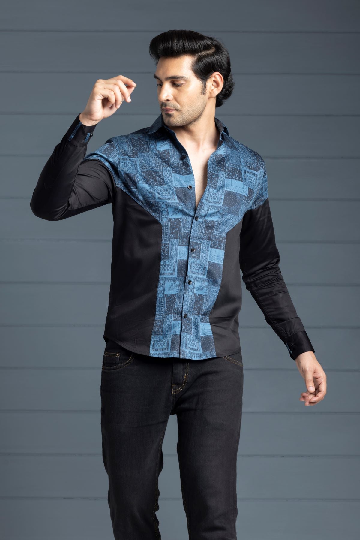 Inverted Mozaic Era Cut And Sew Shirt