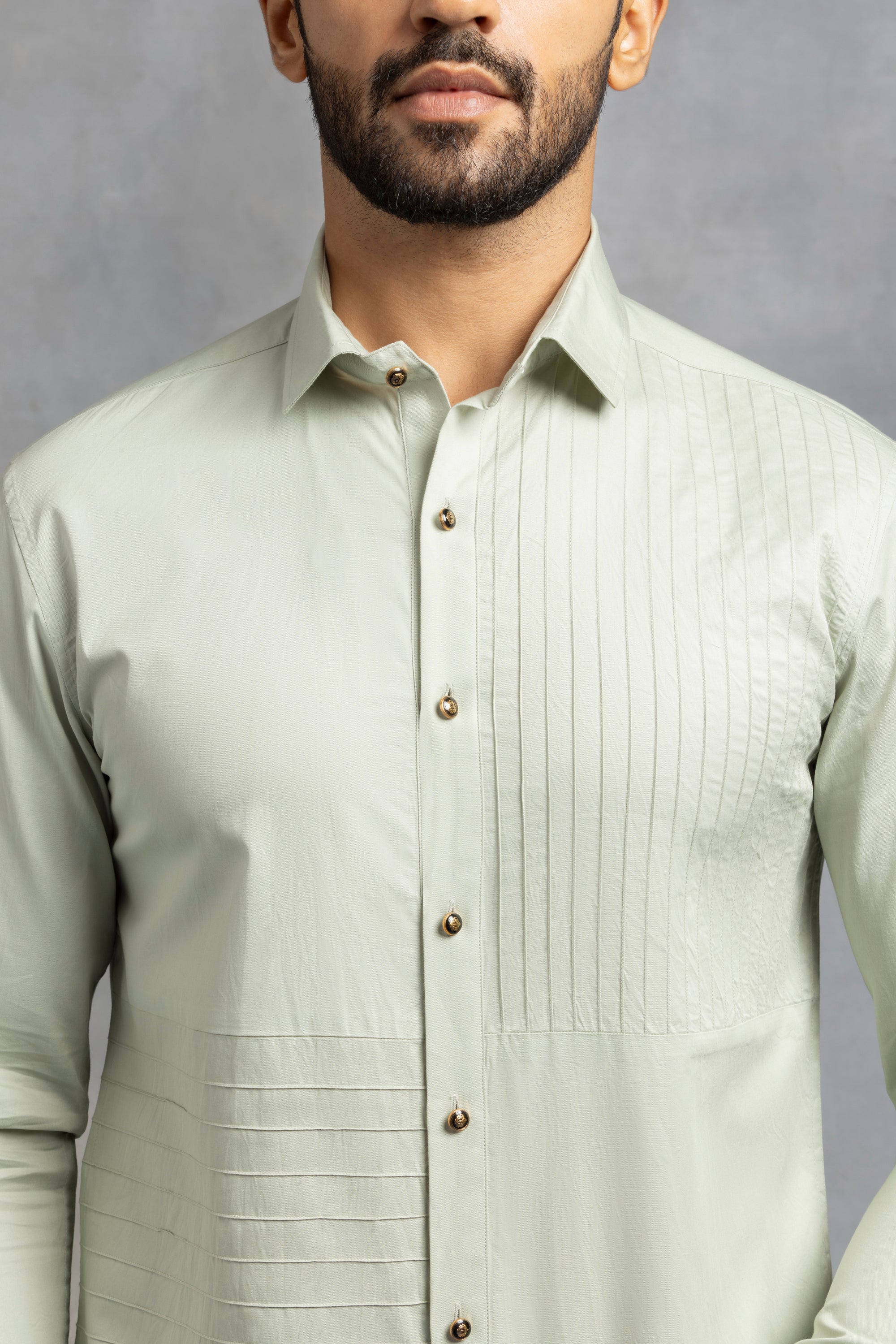 Precision Pin Tuck Cut And Sew Shirt