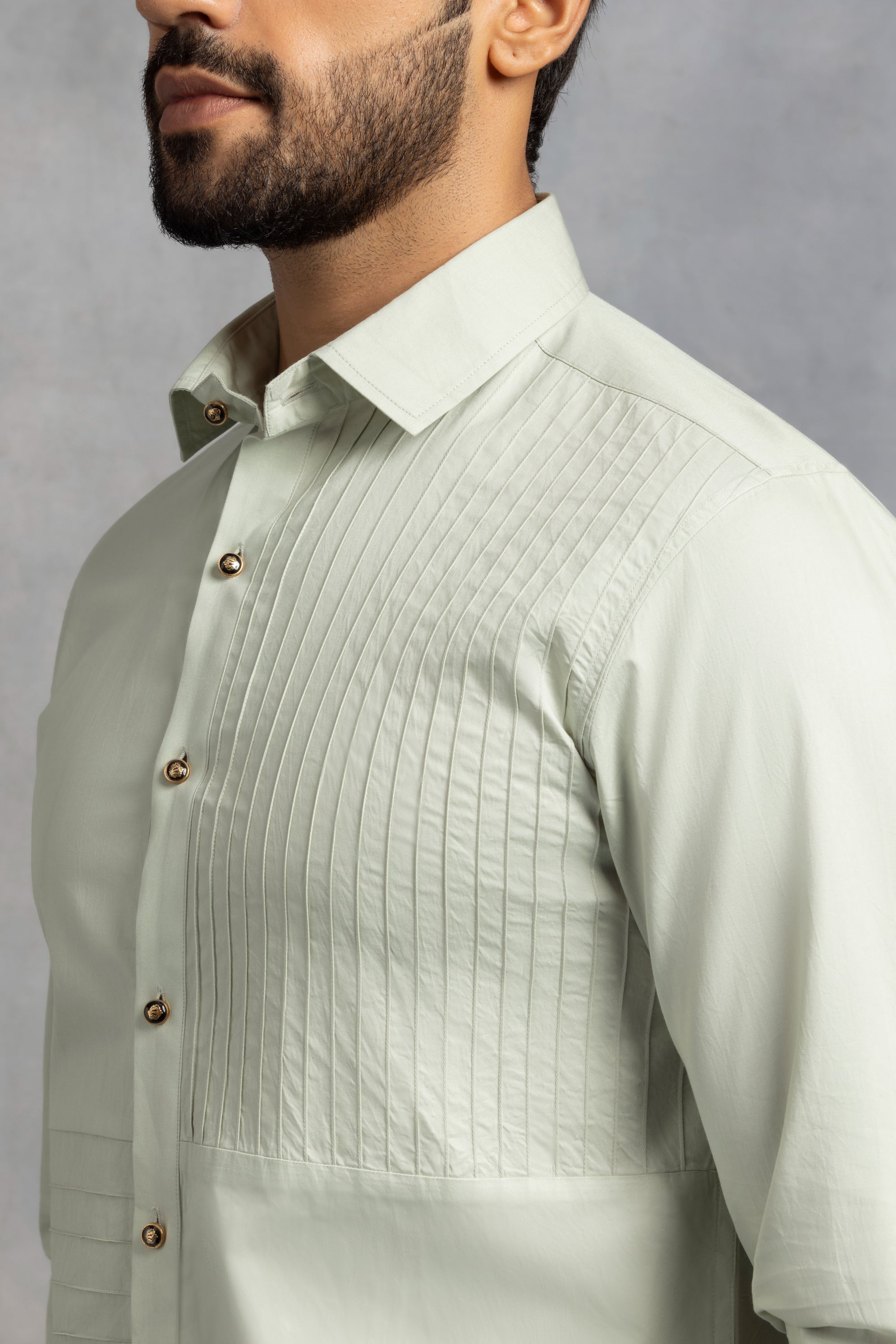 Precision Pin Tuck Cut And Sew Shirt