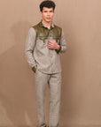 Olive & Leather Shirt