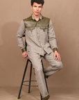 Olive & Leather Shirt