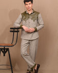 Olive & Leather Shirt