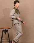 Olive & Leather Shirt