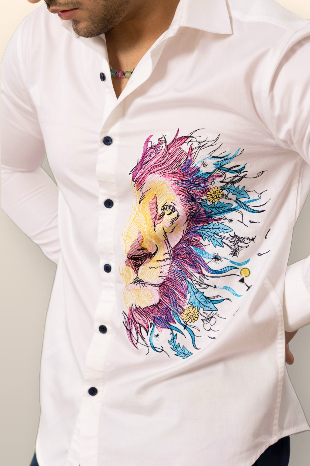 Abstract Lion  - Embroidered Shirts